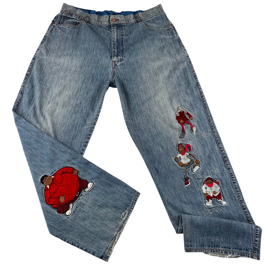 Fubu Platinum Vintage Y2K Blue Jeans Fat Albert Men’ Size 40x31 Wide Leg Skater